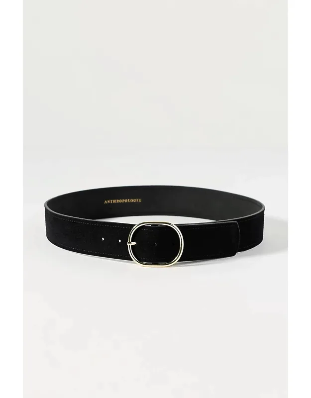 Oval Buckle Leather Belt