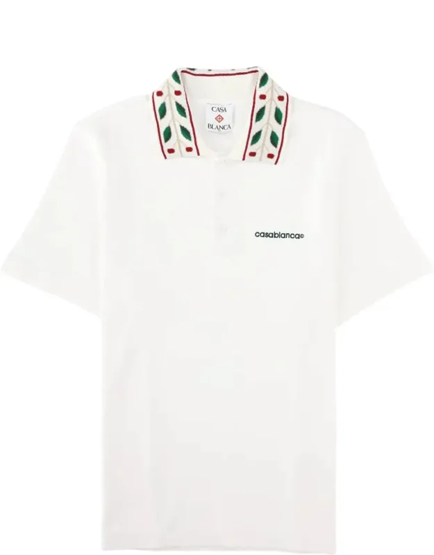 Laurel Short-sleeved Leaf Organic Cotton Polo Shirt