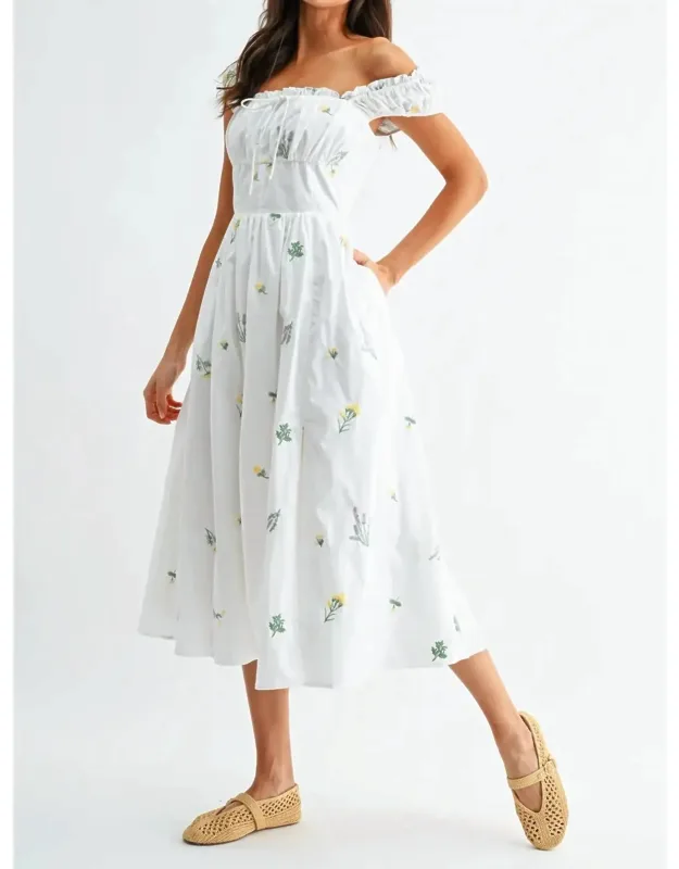 Floral Embroidered Midi Dress