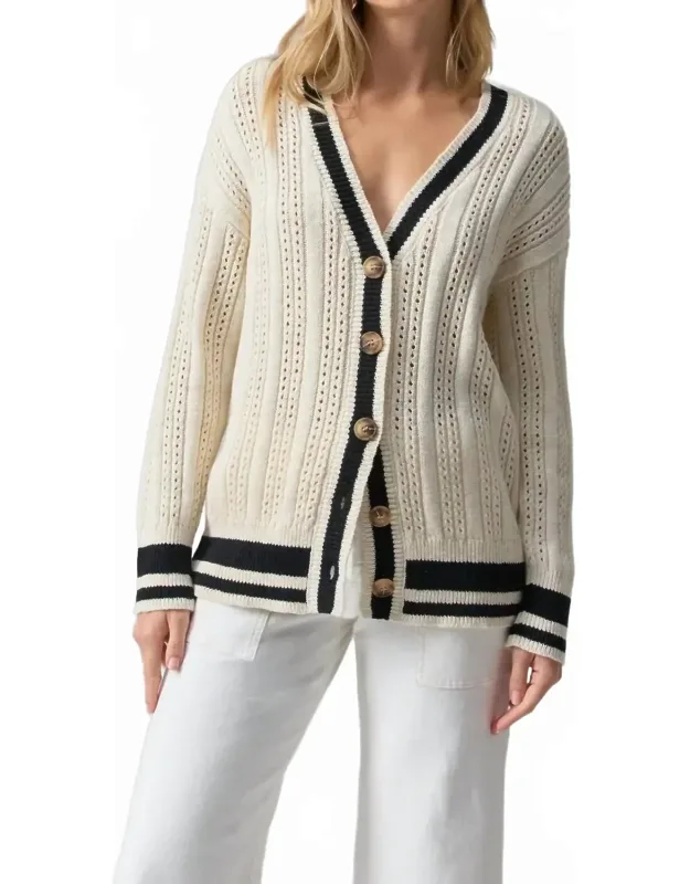 Sport Stripe Cardigan