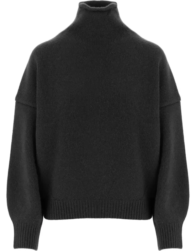 All-over Knit Cashmere Turtleneck Sweater