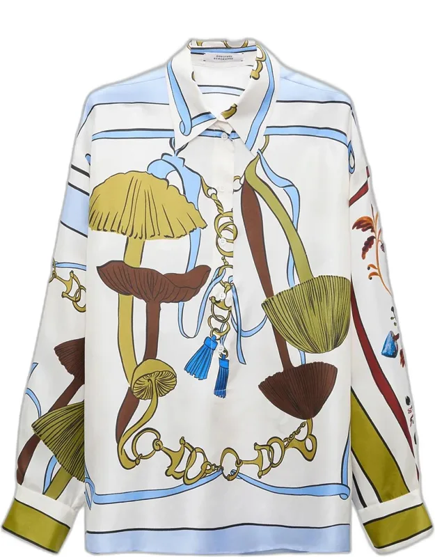 Cosmic Funghi Silk Twill Blouse