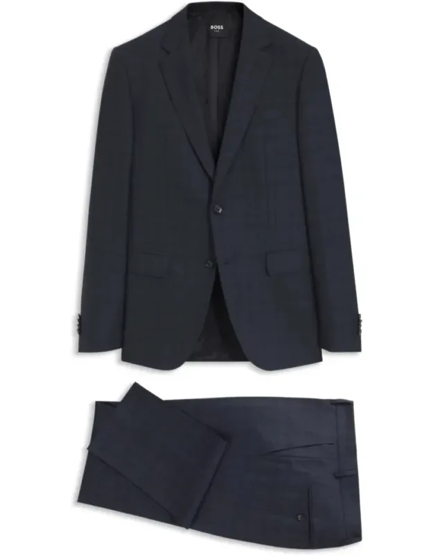 Two-piece Slim-fit Suit In Checked Virgin Wool