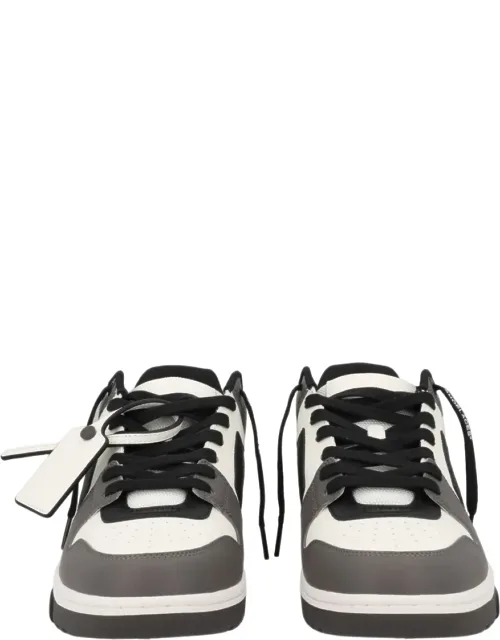Out Of Office Monochrome Overlays Tag Leather Sneakers