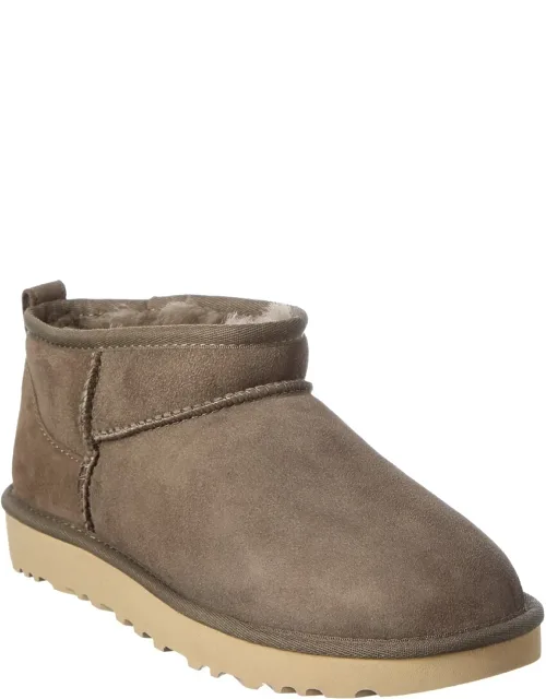 Classic Ultra Mini Suede & Shearling Boot