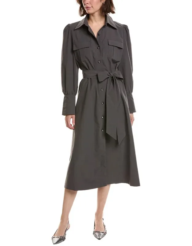 Flap Pocket Belted Shirtdress