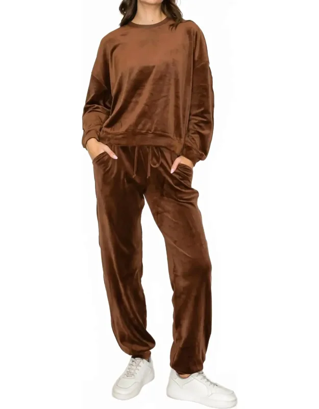 Velour Track Jogger Pants