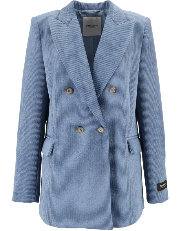 Corduroy Double-breasted Blazer