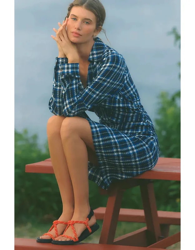 Ruched Mini Shirt Dress