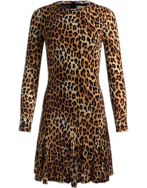 Cheetah Print A-line Dress