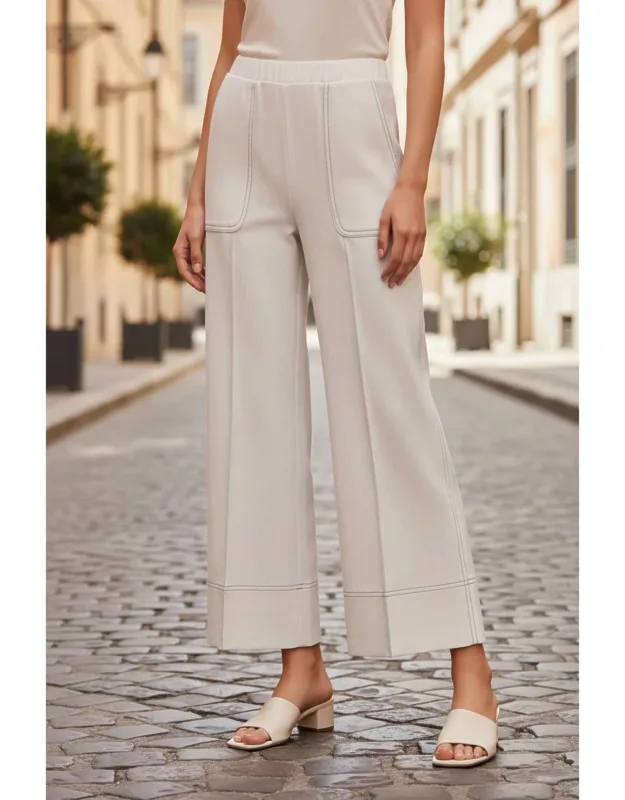 Raw Knit Wide Leg Trousers