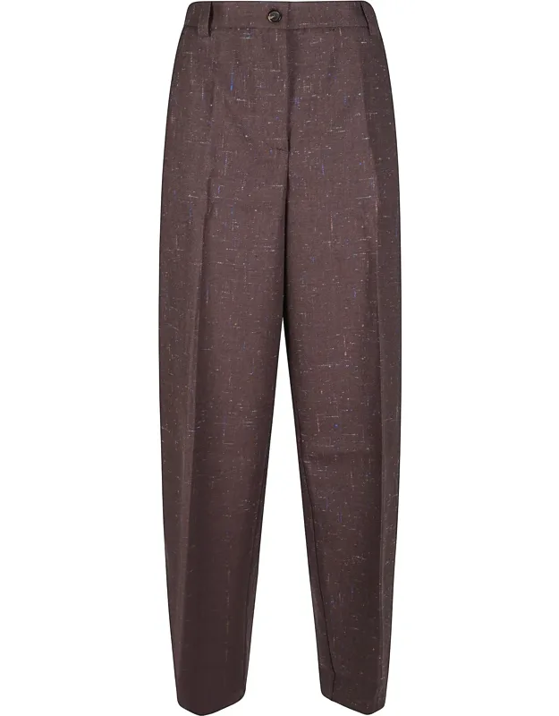 Tailored Textured Straight-leg Pants