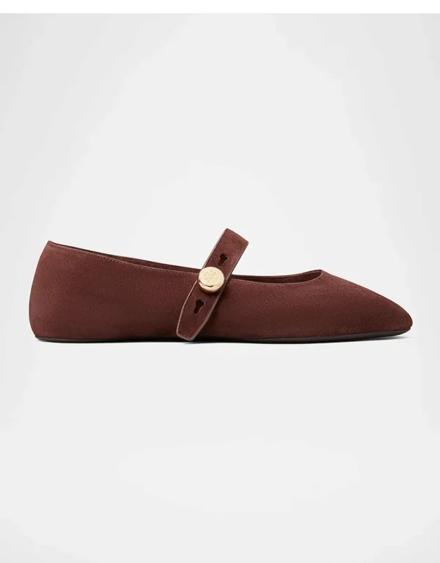 Romy Suede Mary Jane Ballerina Flats