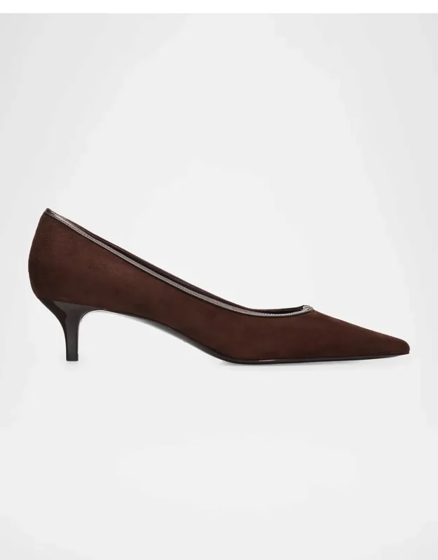 Double T Buckle Suede Pumps