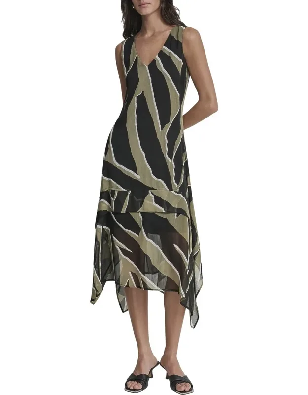 Layered Crinkle Chiffon Dress