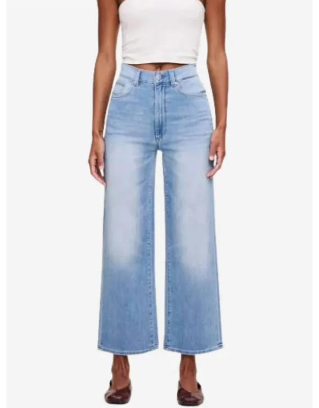 Hepburn Wide Leg High Rise Ankle Jeans