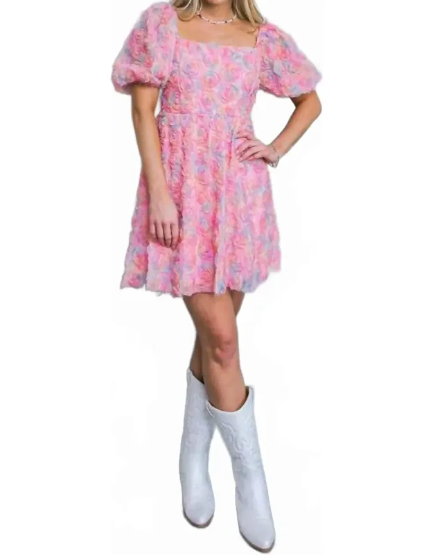 Woven Novelty Fabric Mini Dress