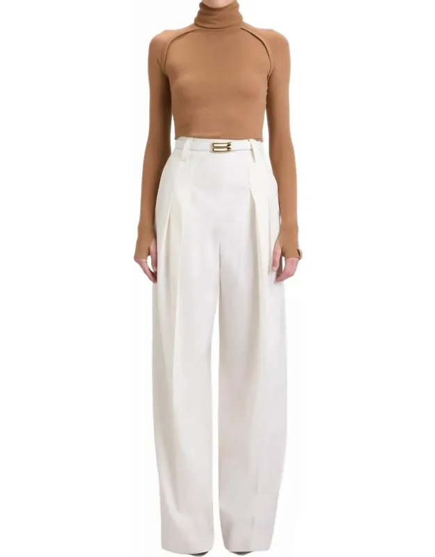 Fresh Wool High Waisted Cinched Trousers