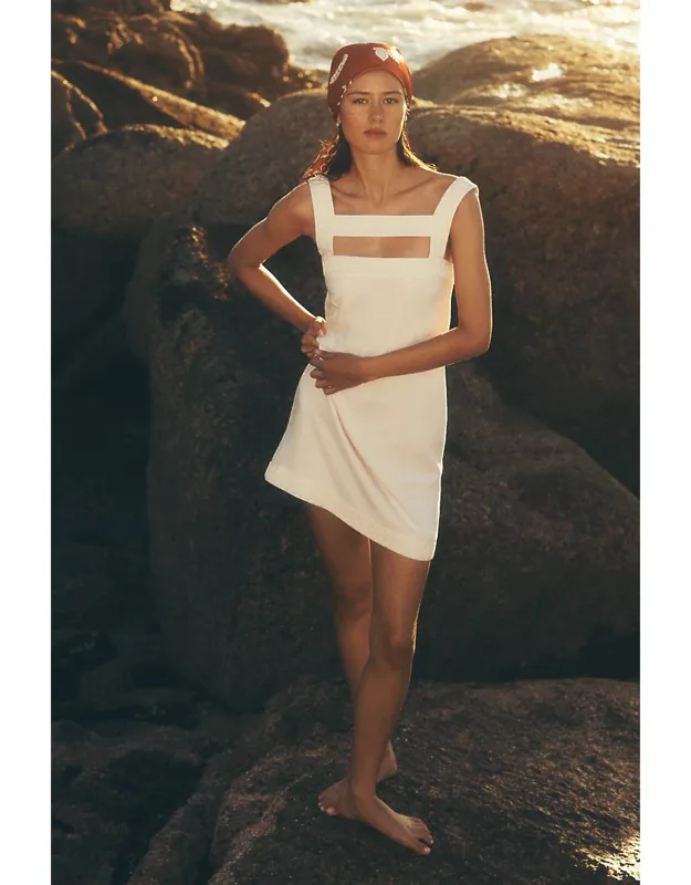 Linen Blend Mini Dress