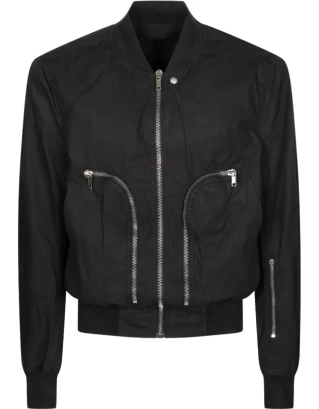 Bauhaus Flight Cropped Ribbed Details Bomber Jacket