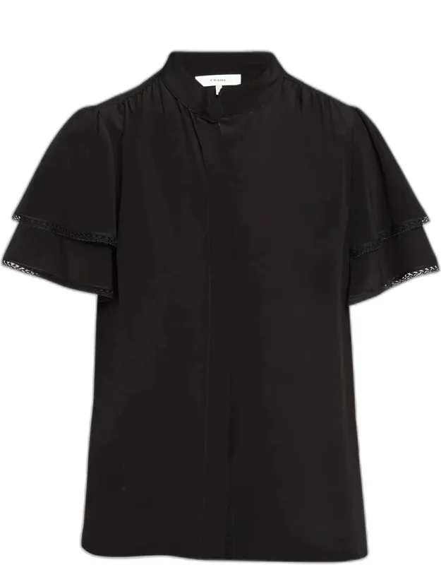 Arcadia Silk Short-sleeve Top