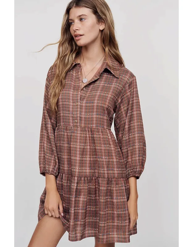 Plaid Mini Shirtdress