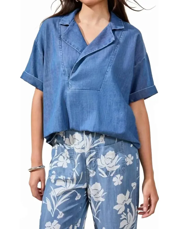 Flowy Popover Denim Shirt