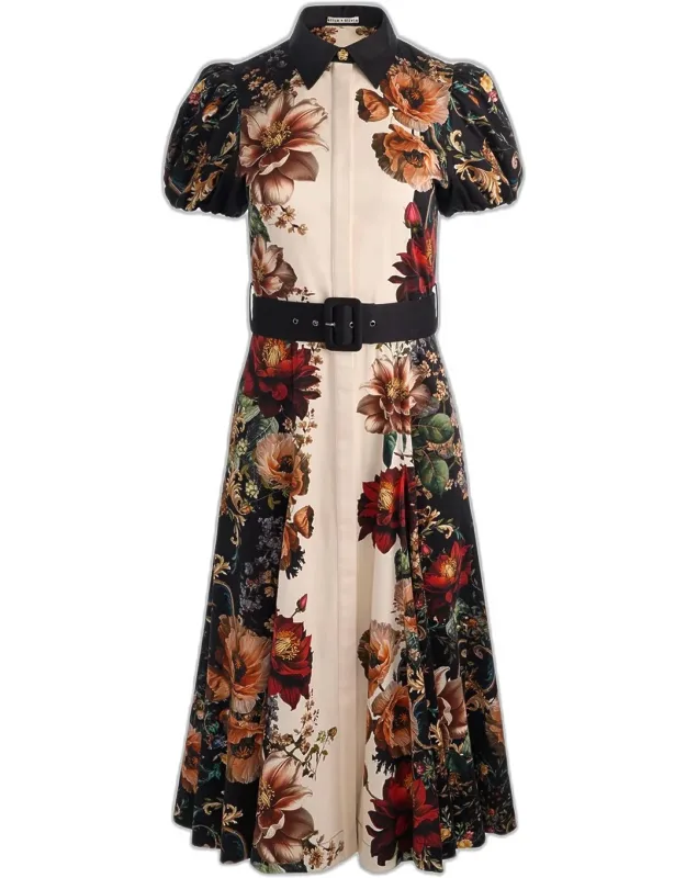 Floral Belted Midi Dress