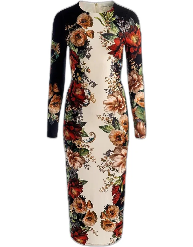 Floral Sheath Midi Dress