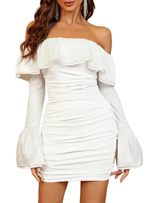 Mini Dress - Approximately 49.8in From Shoulder To Hem