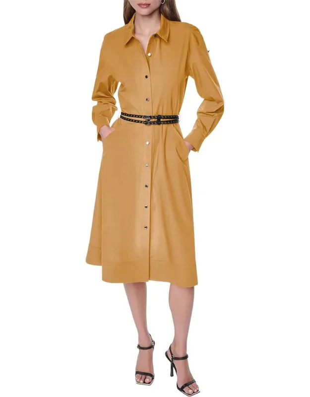 Roll Tab Button-down Dress