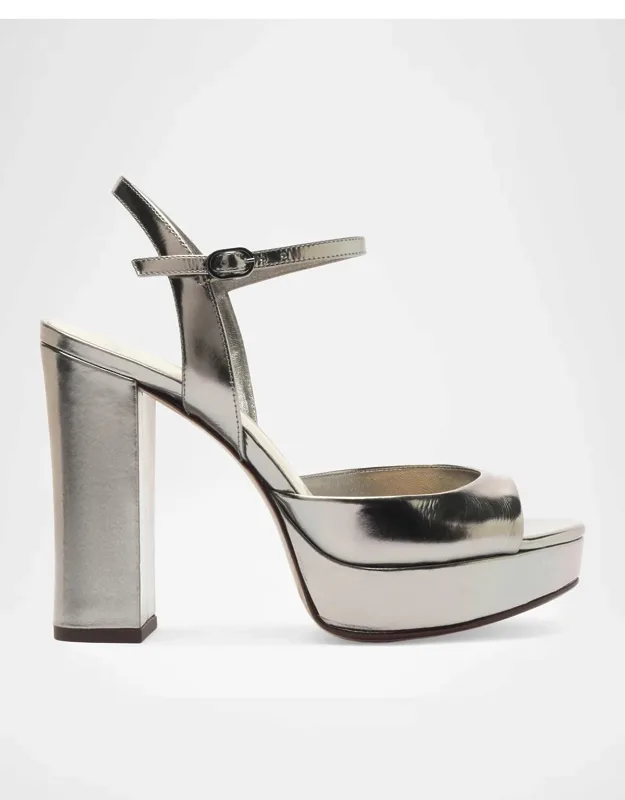 Metallic Leather Platform Sandals
