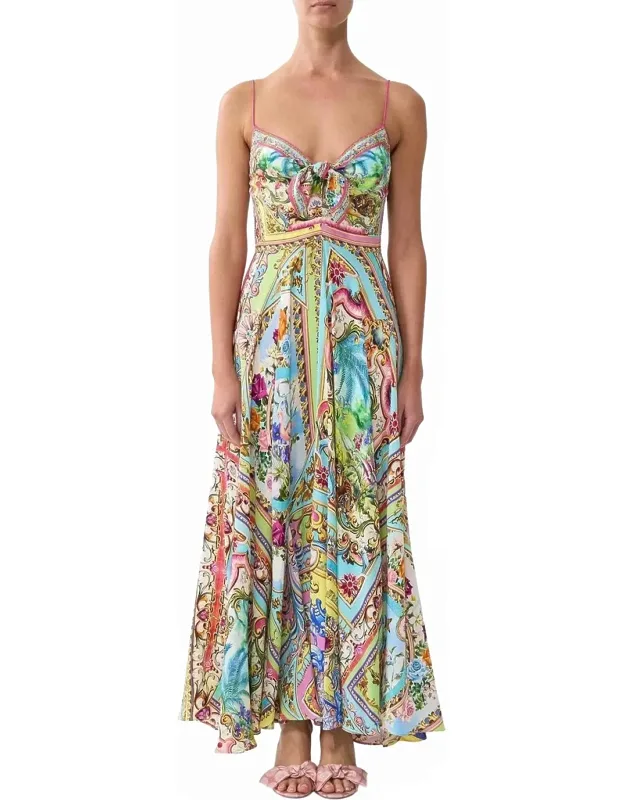 Tie Front Long Maxi Dress