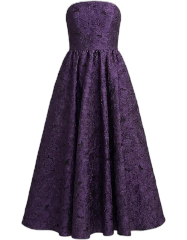 Floral Brocade Midi Dress