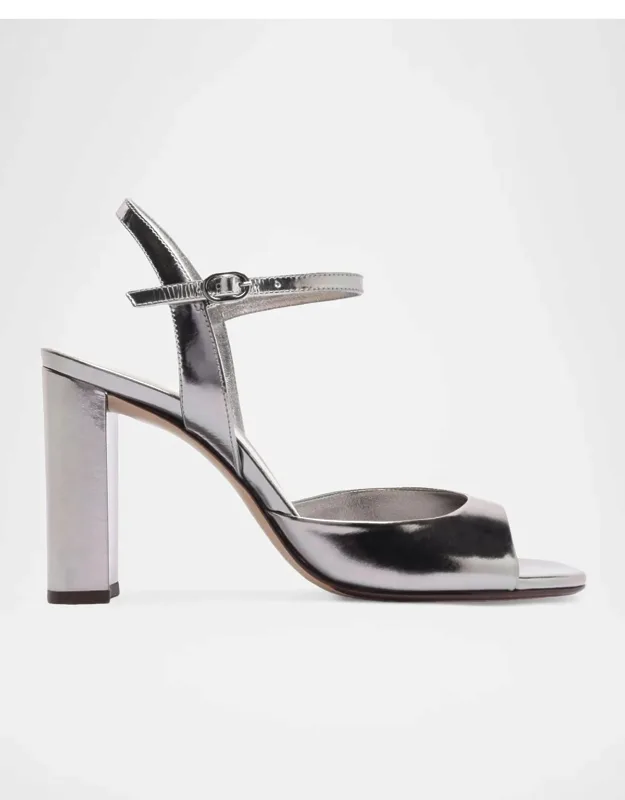 90mm Metallic Leather Ankle-strap Sandals