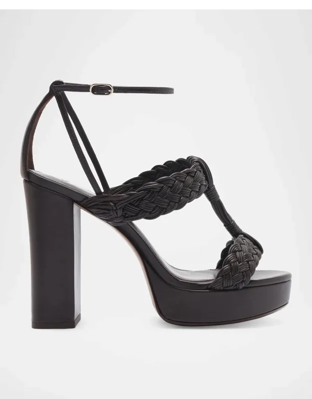 Thalia Woven Leather Platform Sandals