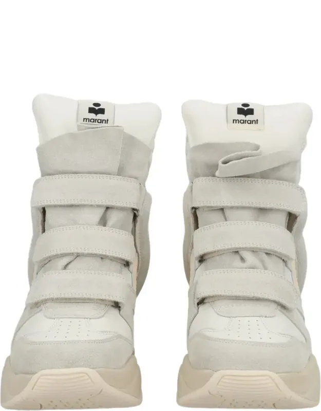 Wedge Sole Padded Collar Leather Sneakers