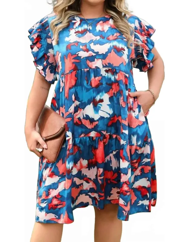 Abstract Print Mini Dress