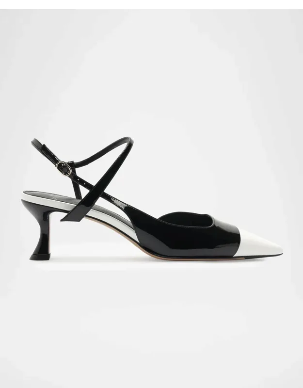 Wrap Patent Leather Cap-toe Pumps