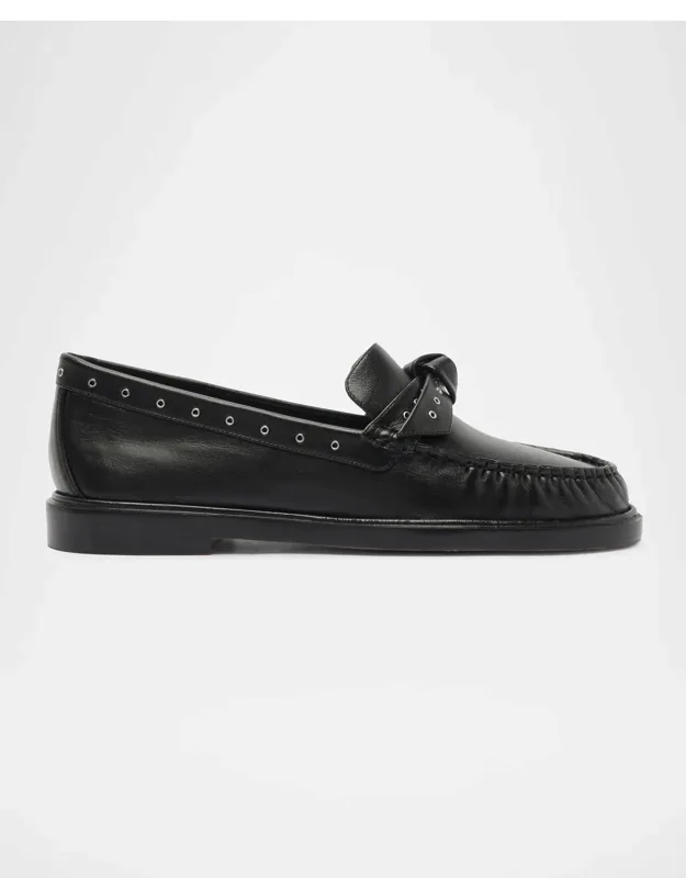 Grommet Leather Loafers