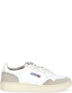 White Medalist Low Sneakers With Breathable Perforations And Raised Rubber Sole