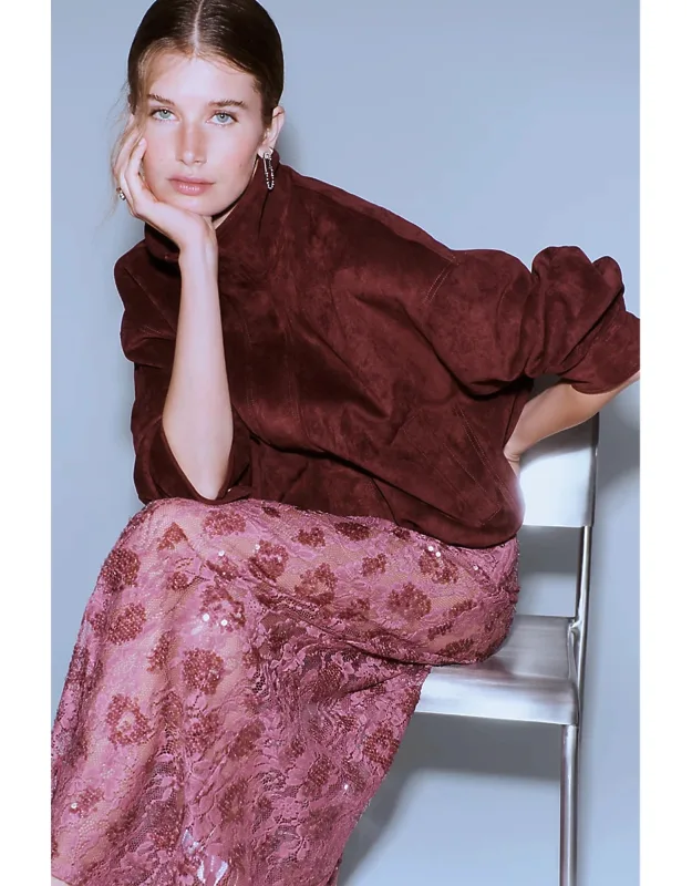 Sheer Lace Sequin Skirt