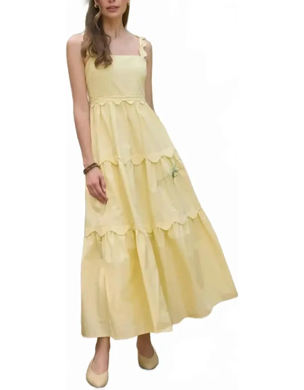 Sherwood Island Scallop Detail Midi Dress