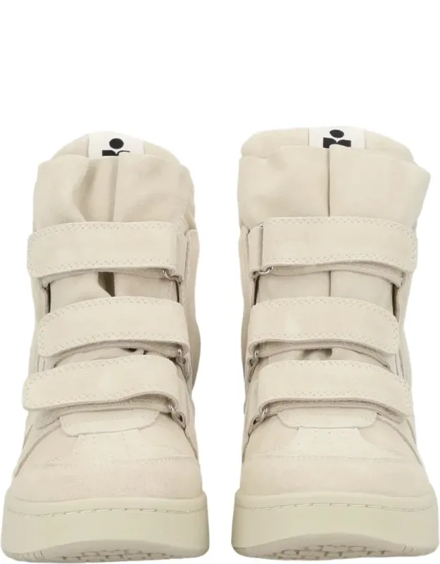 High-top Leather Wedge Sneakers
