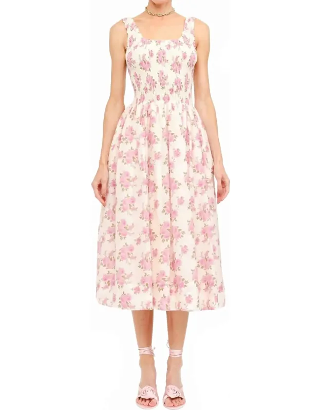 The Millie Floral Smocked Midi Dress