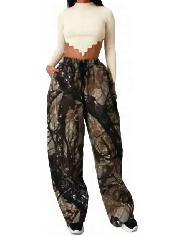 Tree Print Baggy Pants