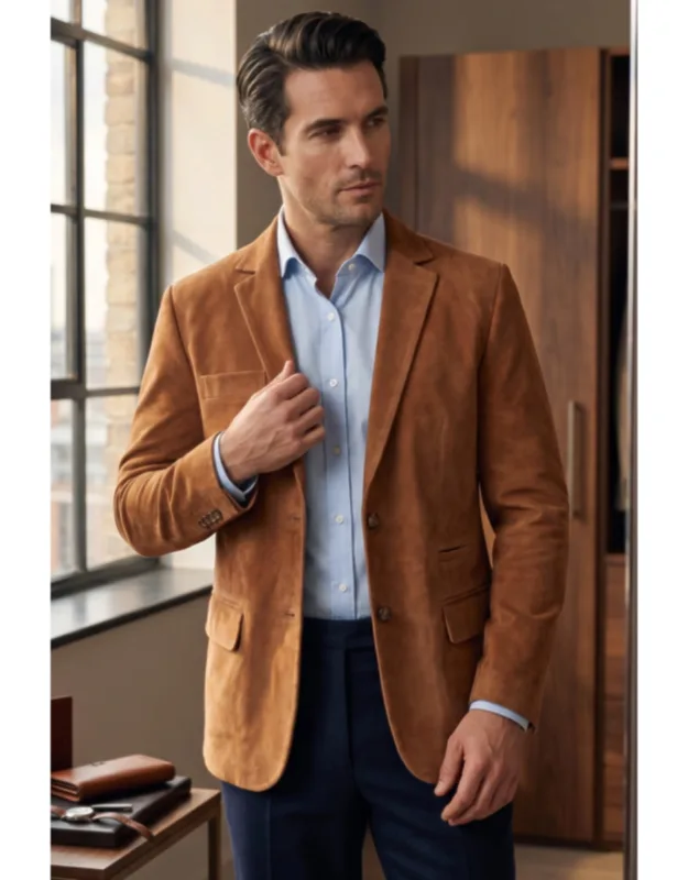 Italian Suede Blazer Jacket