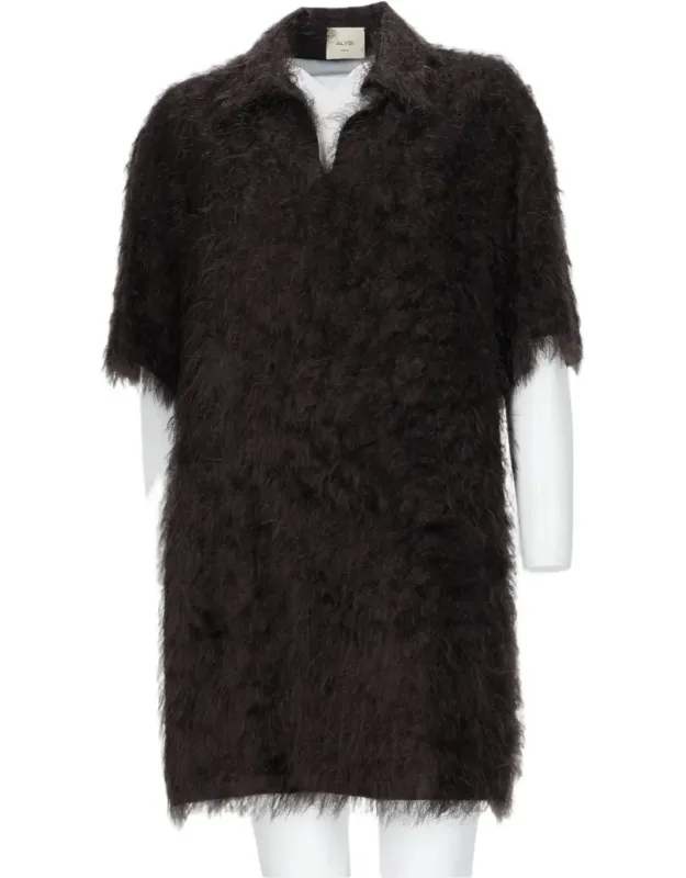 Fringed Textured Mini Dress