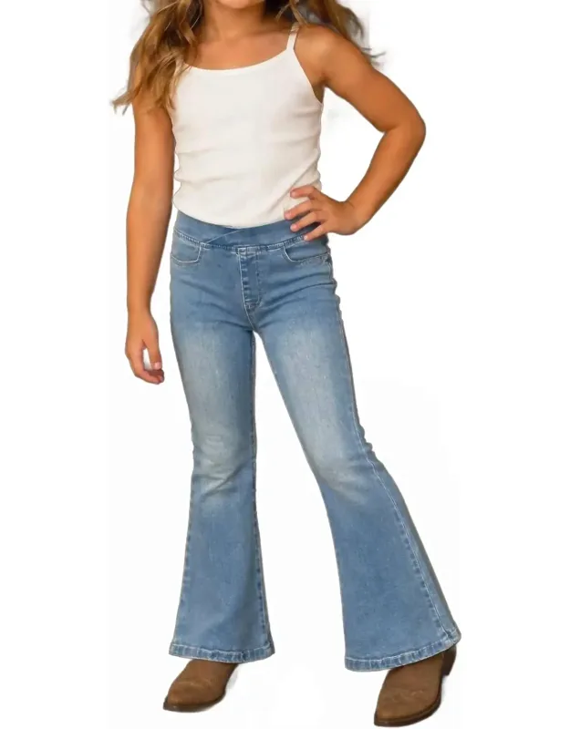 Criss Cross Waist Flare Jeans