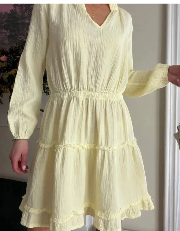 Split Neck Tiered Dress